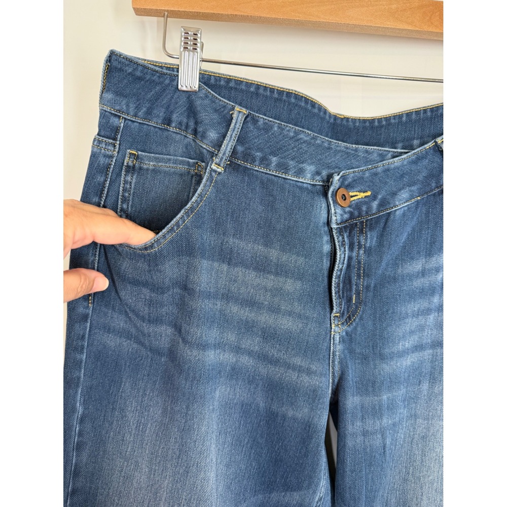 Halara Flex Asymmetric Crossover Waist‎ Baggy Wide Leg Jeans Size L Regular - Picture 9 of 13